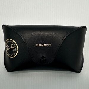 Ray-Ban Black Chromance Sunglasses Case with Gold Logo